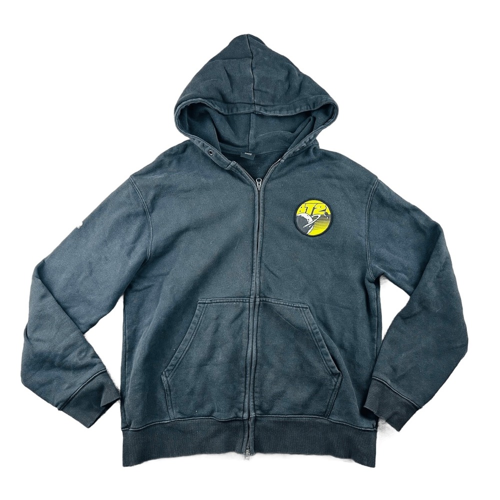 BT21‎ Hoodie Men M Black Universtar Full Zip Graphic Print Back Graphic Cartoon